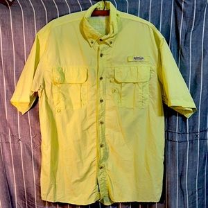Magellan Sportswear short sleeve Button up key lime green